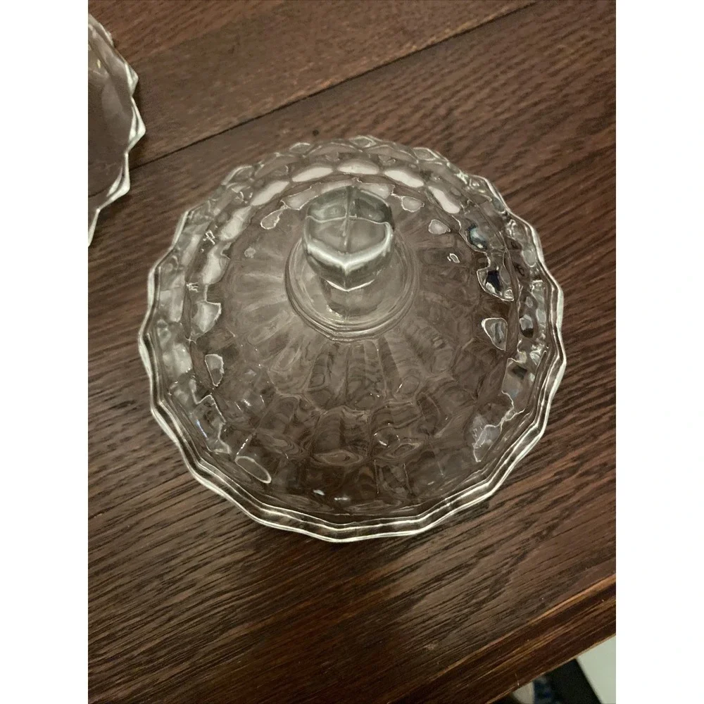 Vintage Homco‎ American Cube Pattern Pedestal Candy Dish With Lid